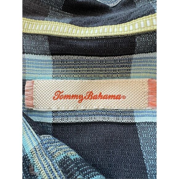 Tommy Bahama Gray Plaid 100% Silk Button Down Shirt Size XL - Picture 5 of 6